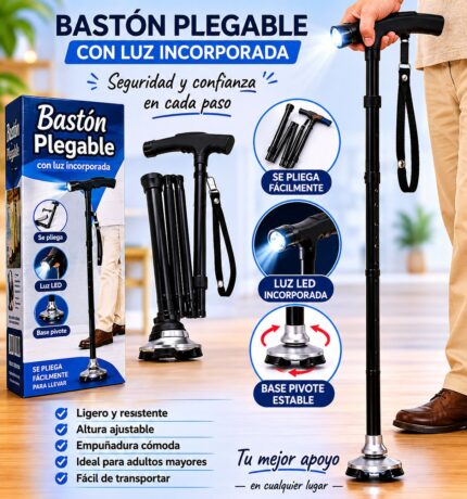 BASTÓN PLEGABLE CON LUZ LED