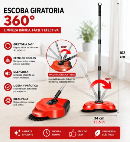 ESCOBA GIRATORIA MANUAL 360°